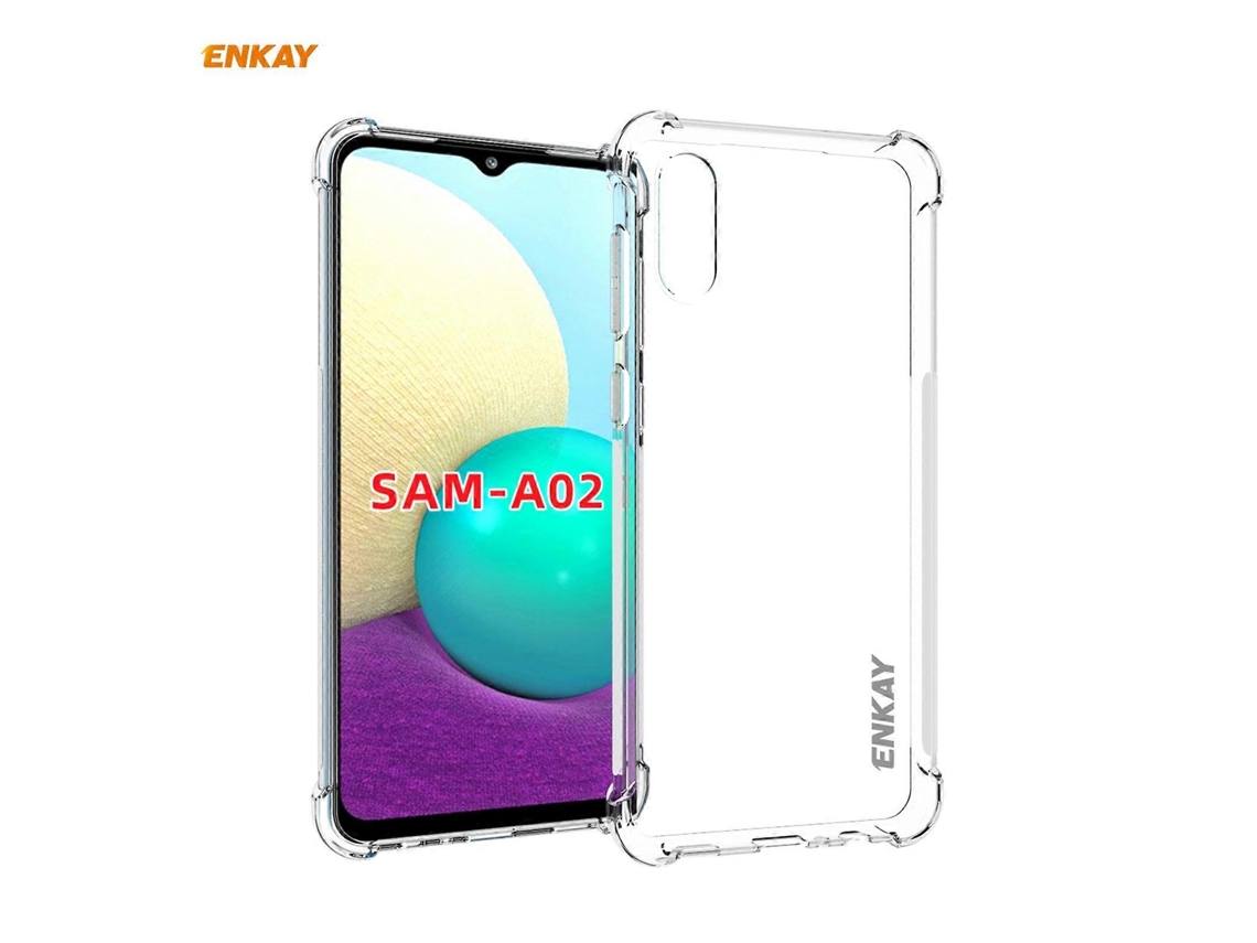 Capa Protetora De Tpu Transparente À Prova De Choque Para Samsung Galaxy A02 Hat-prince Enkay, Macia E Antiderrapante