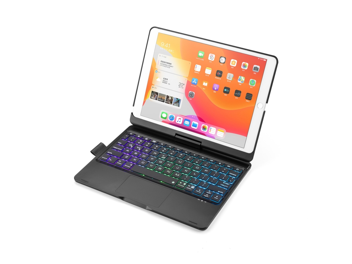 Lurelia Capa Com Teclado Bluetooth Para Ipad 10.2 Pro 10.5 Com Retroiluminação Com Touchpad, Layout Pt, Preto