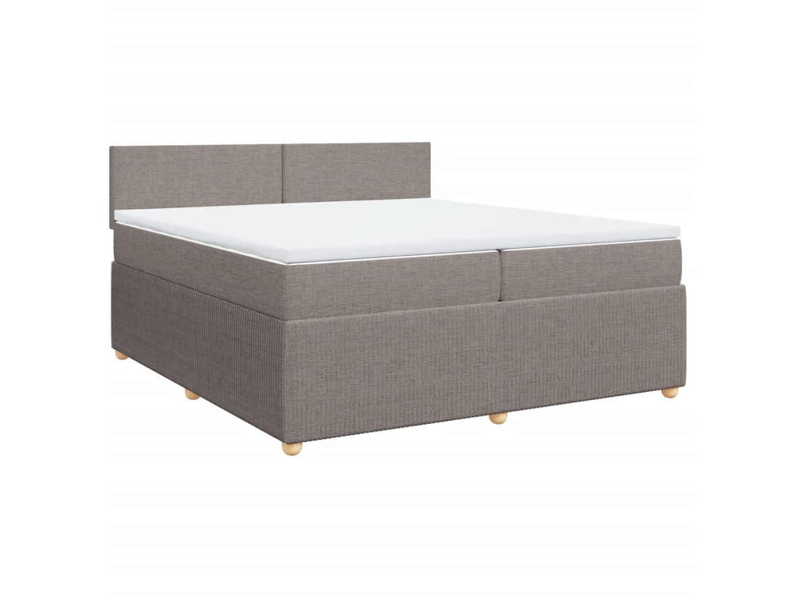 Box Spring Bed, Box Spring Beds Vidaxl Cinzento-acastanhado Tecido (200 X 200 Cm)