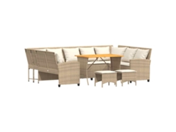 Maison Exclusive - 4 Pcs Conjunto De Sofás Para Jardim C/ Almofadões Vime Pe Bege