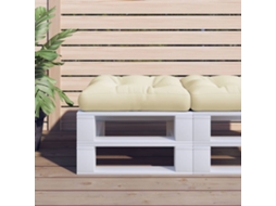 Vidaxl Almofadão Móveis Paletes 60x61,5x10 Cm Tecido Creme
