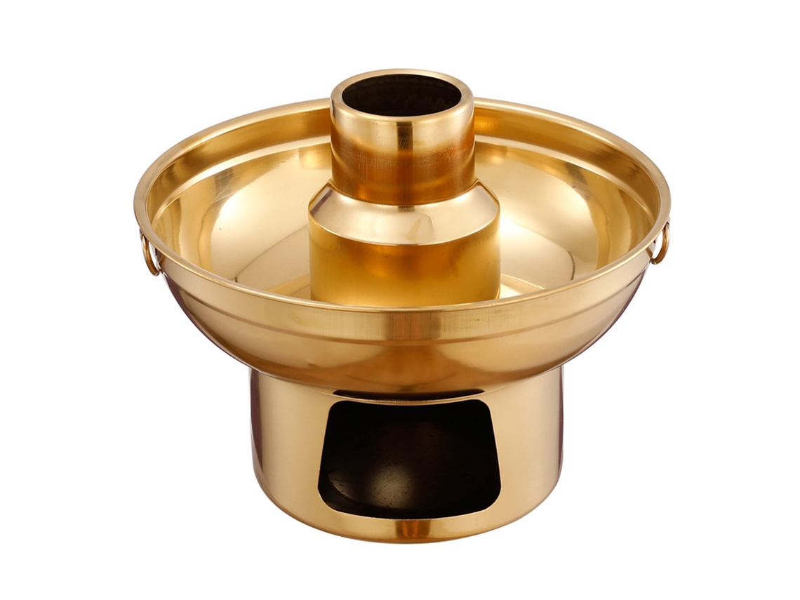 Recipiente de aço inox 410 para sobremesas com gelo seco, 22cm, para frutas, sorvete, fondue | S/MARCA