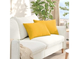 Vidaxl Travesseiros De Sofá 2 Pcs Amarelo Claro 60 X 40 Cm