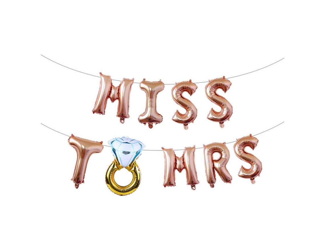 Balões De Letras De Miss Para Sra. (16 Polegadas, Rosa Dourado) Eoocoo