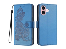Capa De Celular Com Estampa De Mandala E Flor De Couro Para Iphone 16 Com Alça