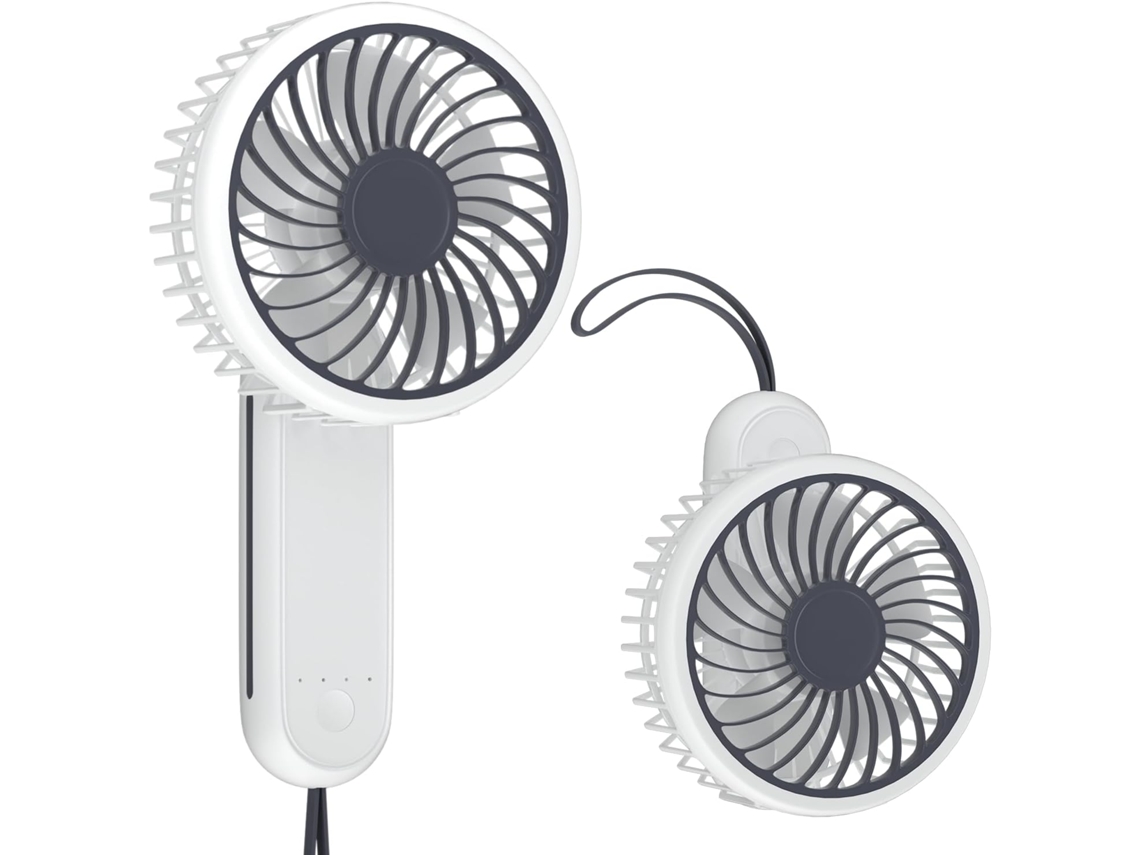 Ventilador Usb portátil, dobrável, 1200mah, externo, branco