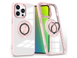 Suporte Casa Magsafe Para Iphone 14 Pro Max Pele Sintética Rosa