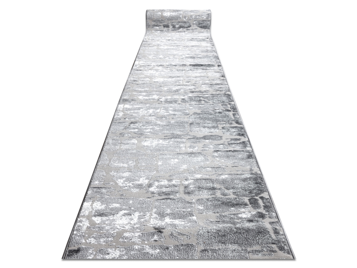 Passadeira Structural Mefe 6184 Dois Níveis de Lã Cinza Cinza Escuro 70 cm