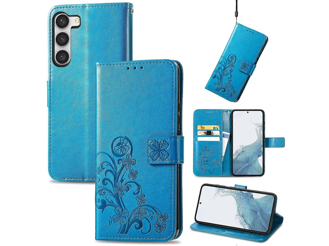 Capa De Couro Com Fecho De Quatro Lâminas E Relevo Para Samsung Galaxy S23 Ultra 5g