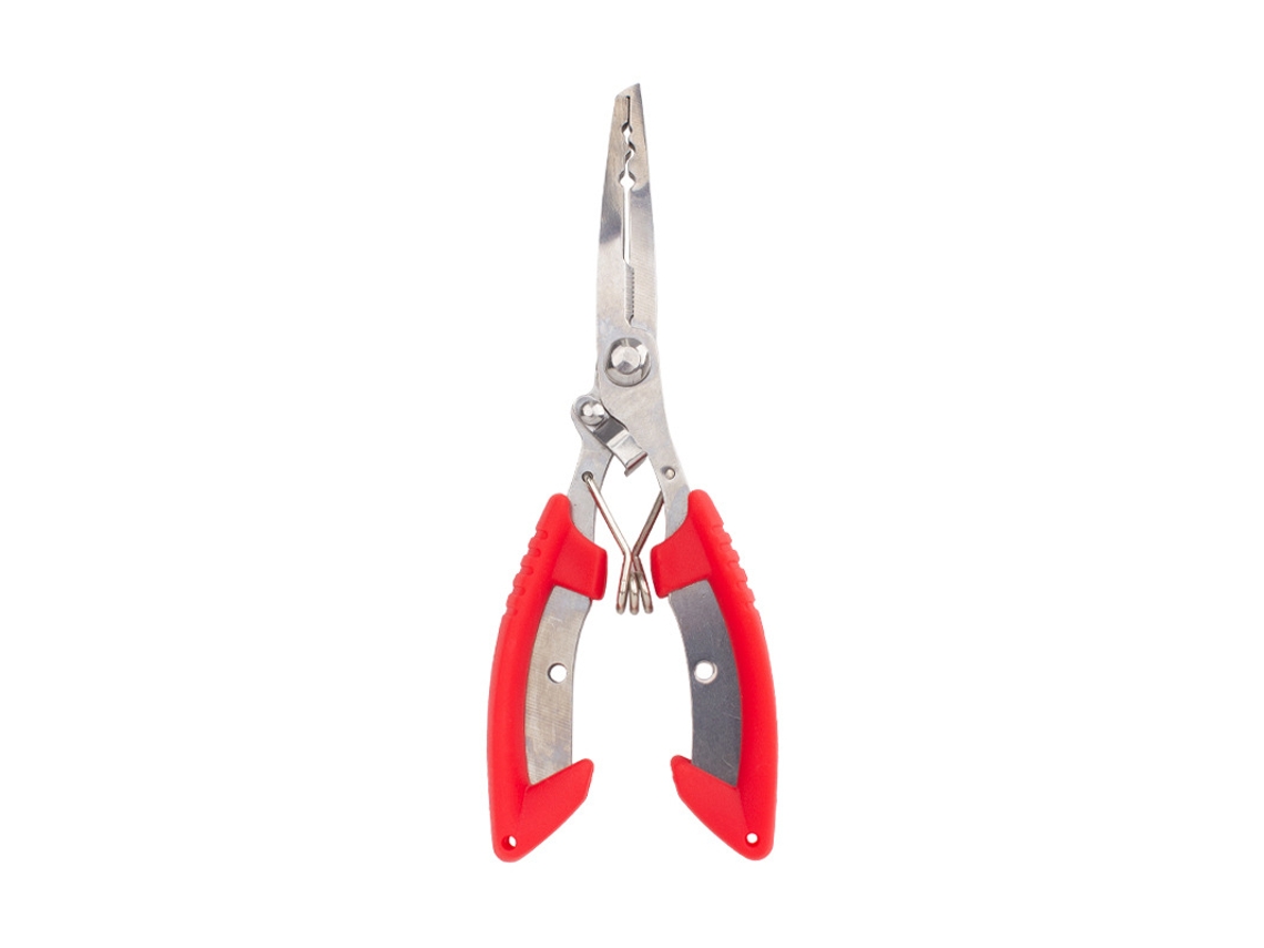 Agulha de pesca MDUG em aço inox com cabo antiderrapante e removedor de anzol (vermelho)
