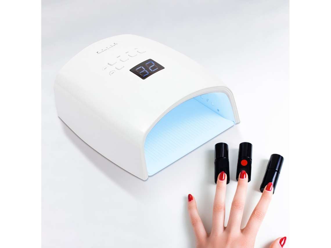Secador De Esmalte Em Gel Com Lâmpada Led Uv Recarregável Sem Fio De 48 W, Branco SUNNY SPACES