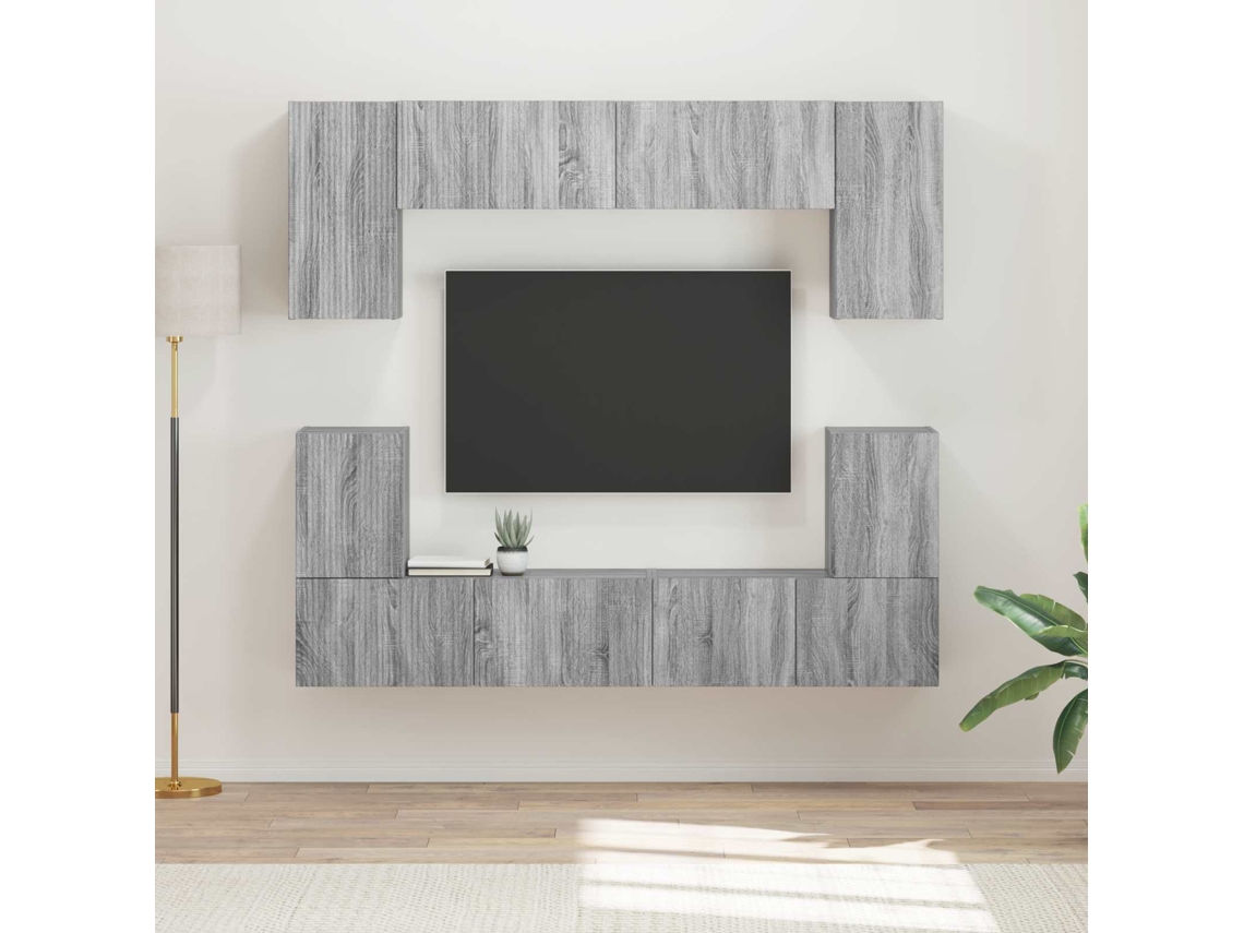 Vidaxl Conjunto de Móvel de Tv 5 Pcs Cinza Sonoma Madeira Processada