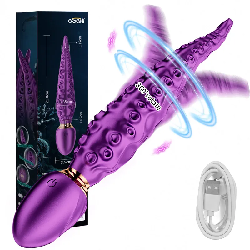 (roxo) Vibrador Anal Potente Feminino Av Rod, Massageador Clitoriano E De Ponto G E Próstata, Com Rotação De 360°