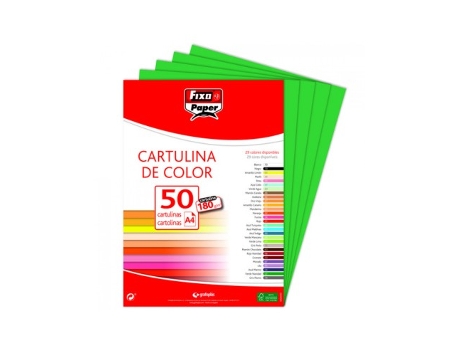 Livro Paq/50 Cartulinas Fixo A4 180g. Verde Navidad De Desconocido (espanhol)