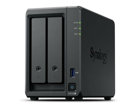 Synology Ds725 Nas 2 Baias Ryzen R1600 4gb Ram Preto Para Casa E Escritório Synlogy