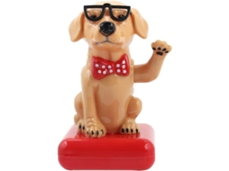 Adorno De Cachorro Adorable Com Braço Oscilante Solar Para Decoração Residencial, Escritório, Carro E Mesa, Ecológico E Durável