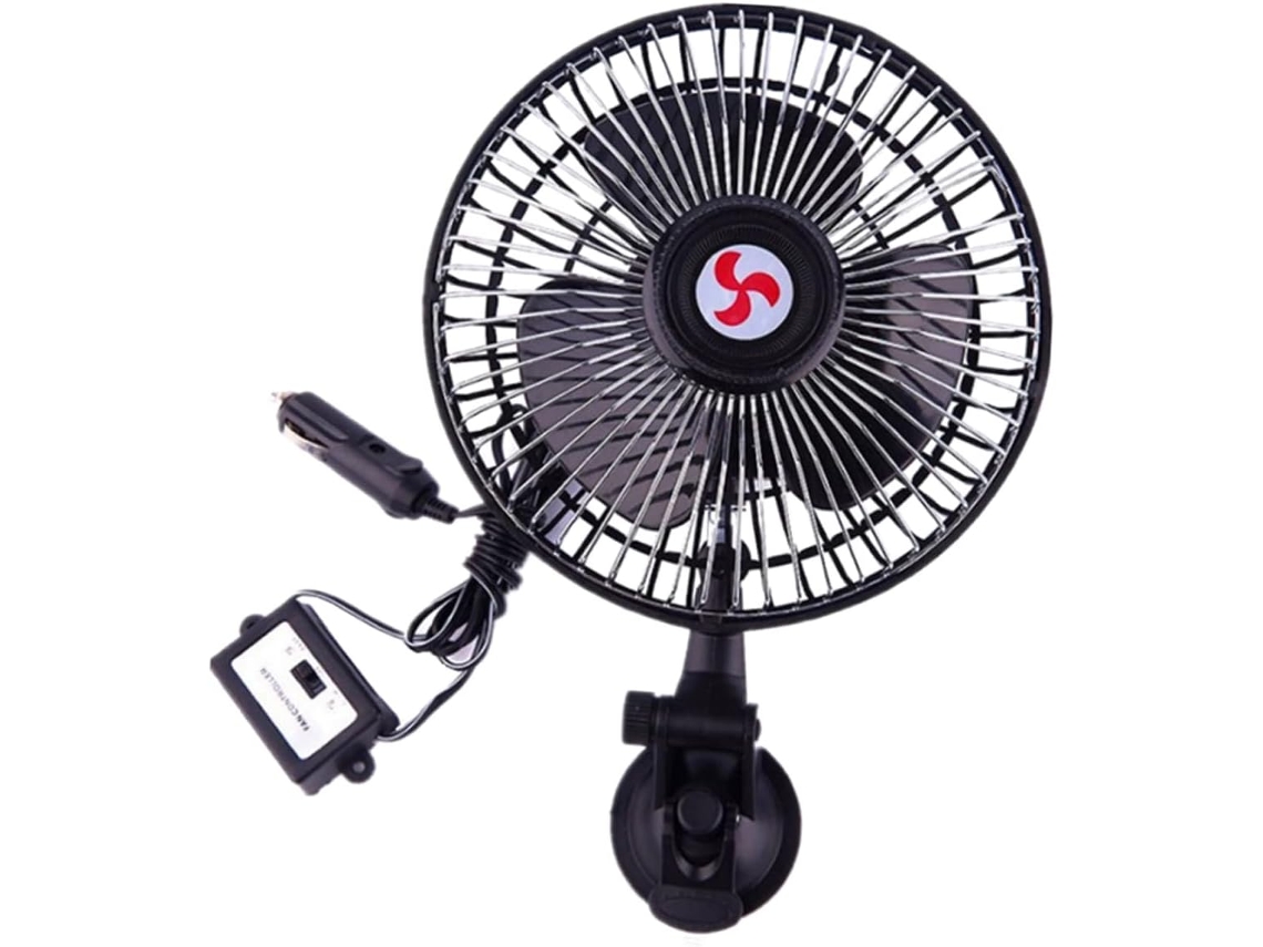 Ventilador De Resfriamento Para Carro Com Ventosa, Rotação Ajustável, Acessório Compacto Para Interior
