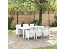 Vidaxl Conjunto De Jantar Para Jardim 7 Unid. Branco Polipropileno