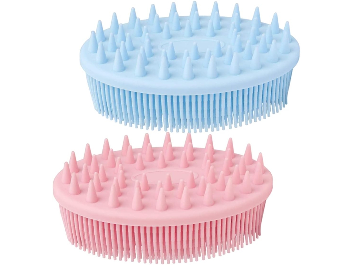 Conjunto De 2 Escovas Banho Para Corpo E Cabelo Ferramenta Limpeza Compacta Prática Adultos Animais Estimação
