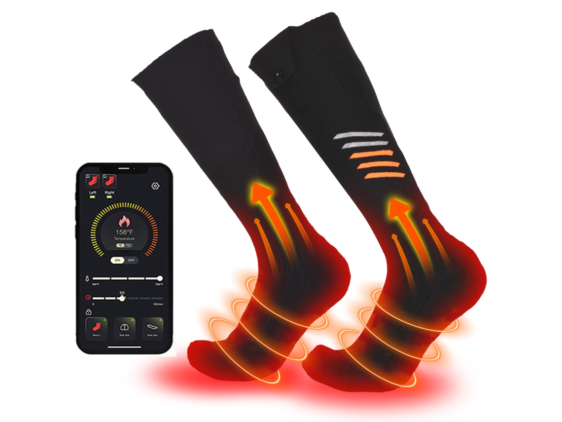 Calcetines Térmicos Eléctricos Recargáveis 2x5000mAh com App, 3 Temperaturas S/MARCA