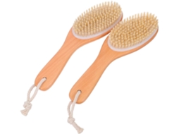 Healeved Conjunto De 2-escovas Madeira Para Banho, Escovas Esfoliantes Corporais Macias Para Massagem E Spa