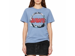 Rockinstone Jaws Movie Jawbone Heather Light Blue Adult T-shirt Size:xxxl