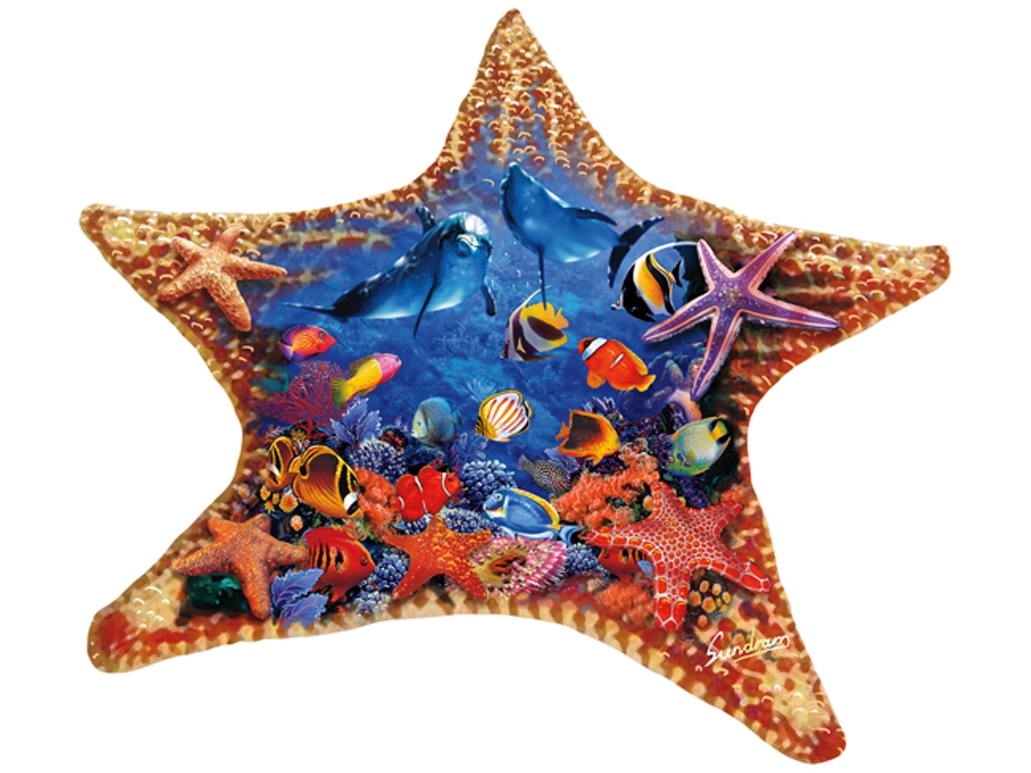 Quebra Cabeça De Animais Sunsout Steve Sundram Estrela Do Mar 600 Peças De Papelão