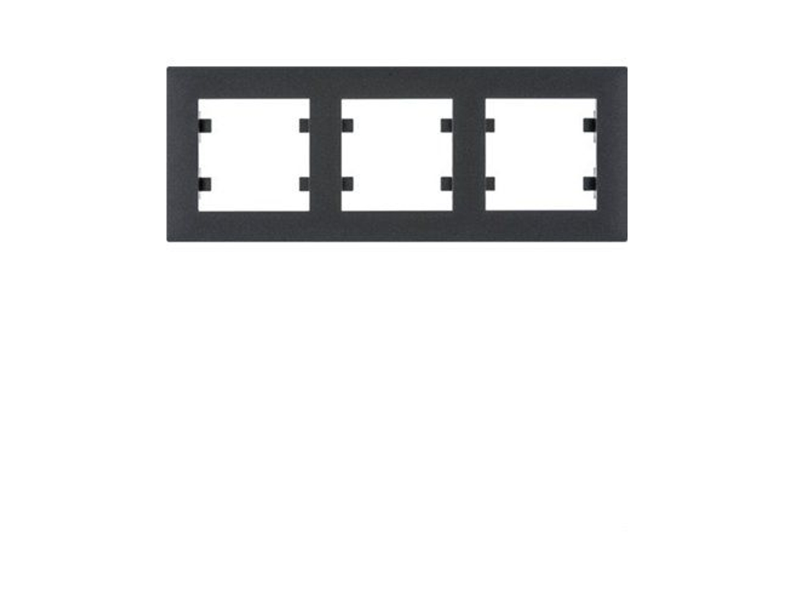 Luz Brilhante | Moldura 3 Elementos Horizontais Preto Wl5733 Hager
