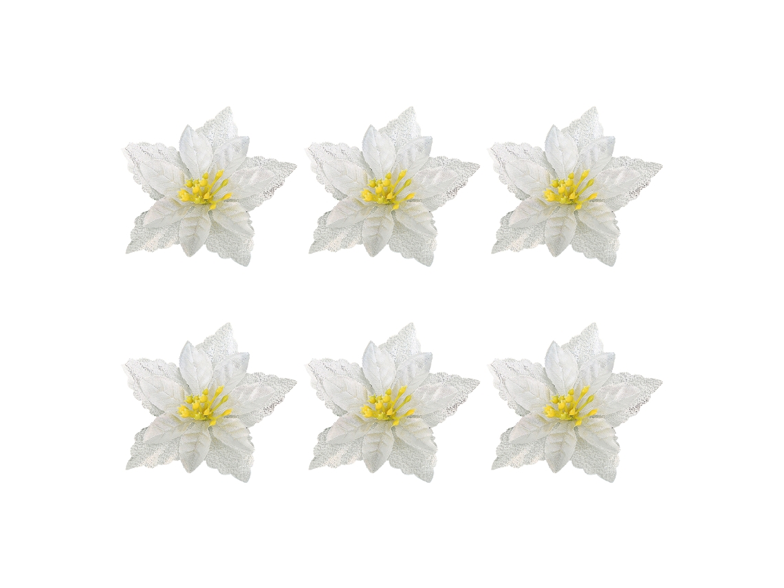 Laxiscreed Pack De 6 Ornamentos De Natal Com Flores E Design De Duas Camadas Para Decoração Festiva