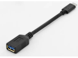 Cabo de Dados ASSMANN (USB-C - USB A - 15 cm - Preto)