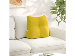 Vidaxl Travesseiro Para Costas Amarelo 45 X 24 X 50 Cm Veludo