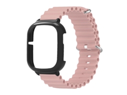Capa Protetora Pc com Pulseira de Silicone para Honor Watch 4 Rosa
