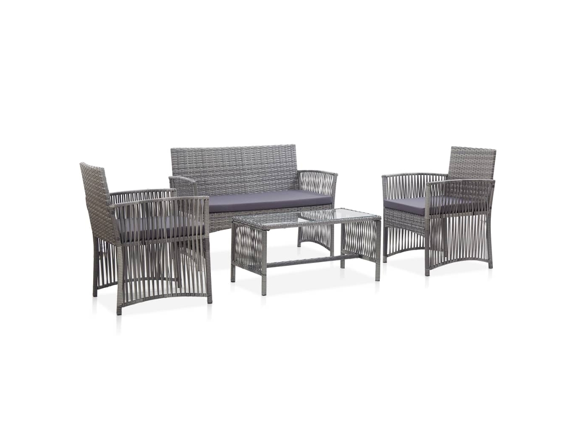 Garden Lounge Set, Garden Lounge Sets Vidaxl Antracite Rattan / Vime (n/a)