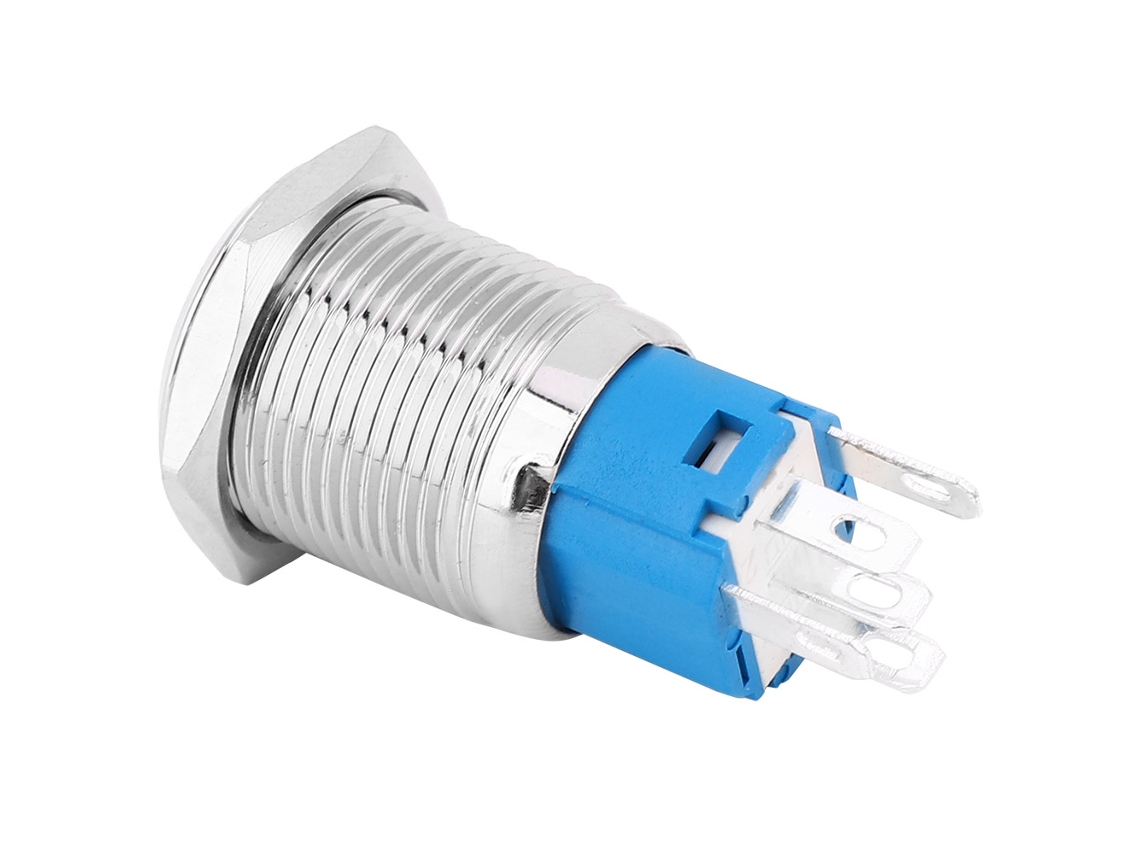 Botão Push Momentâneo Metal com Led 5 Pinos