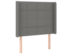 Cabeceira Cama com Abas Tecido Cinzento Escuro MAISON EXCLUSIVE (93x16x118 cm)