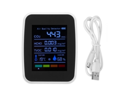 Laxiscreed Detector De Qualidade Do Ar 5 Em 1, Monitor De Temperatura, Umidade E Co2 Para Casa E Escritório