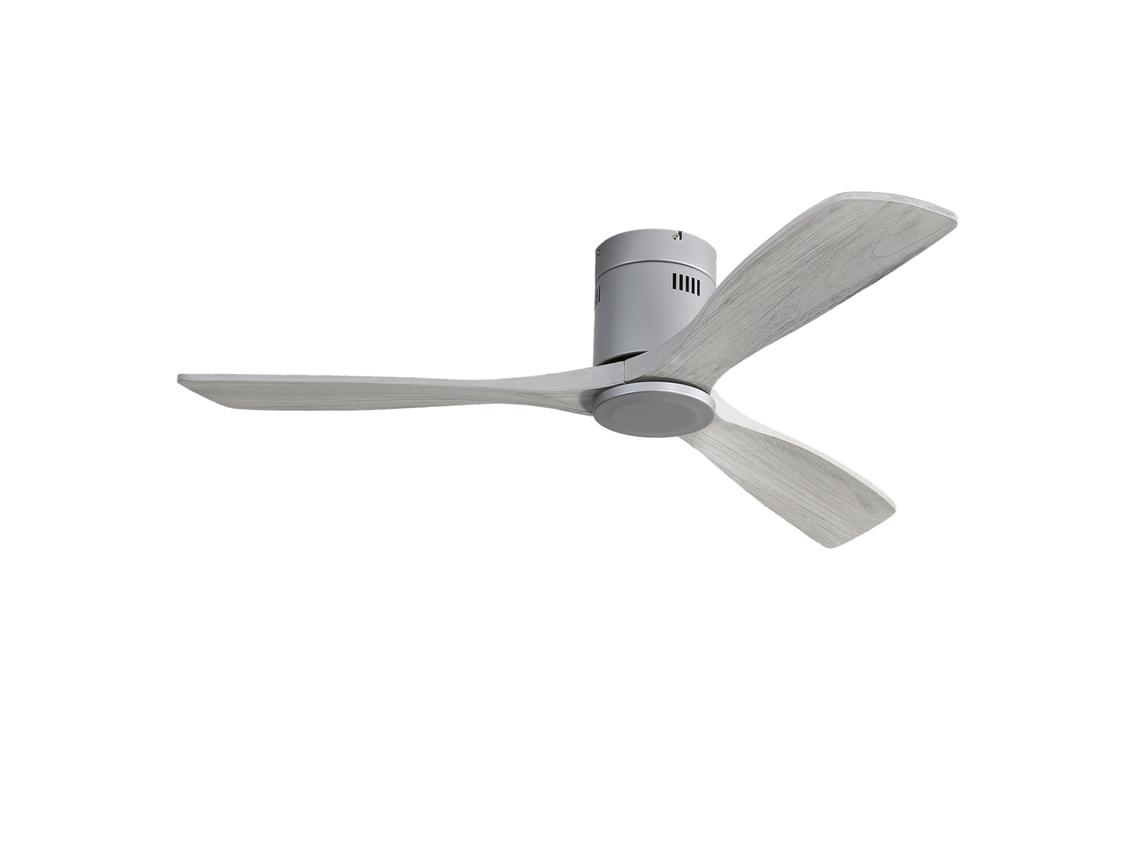 Ventilador De Teto Dc De 52 Polegadas,3 Pás De Madeira,reversível Silencioso E Controle Remoto
