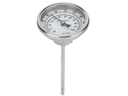Termômetro de Mostrador Aço Inoxidável Rosca NPT 1/2 para Homebrew 0-220°F/10-100°C | S/MARCA