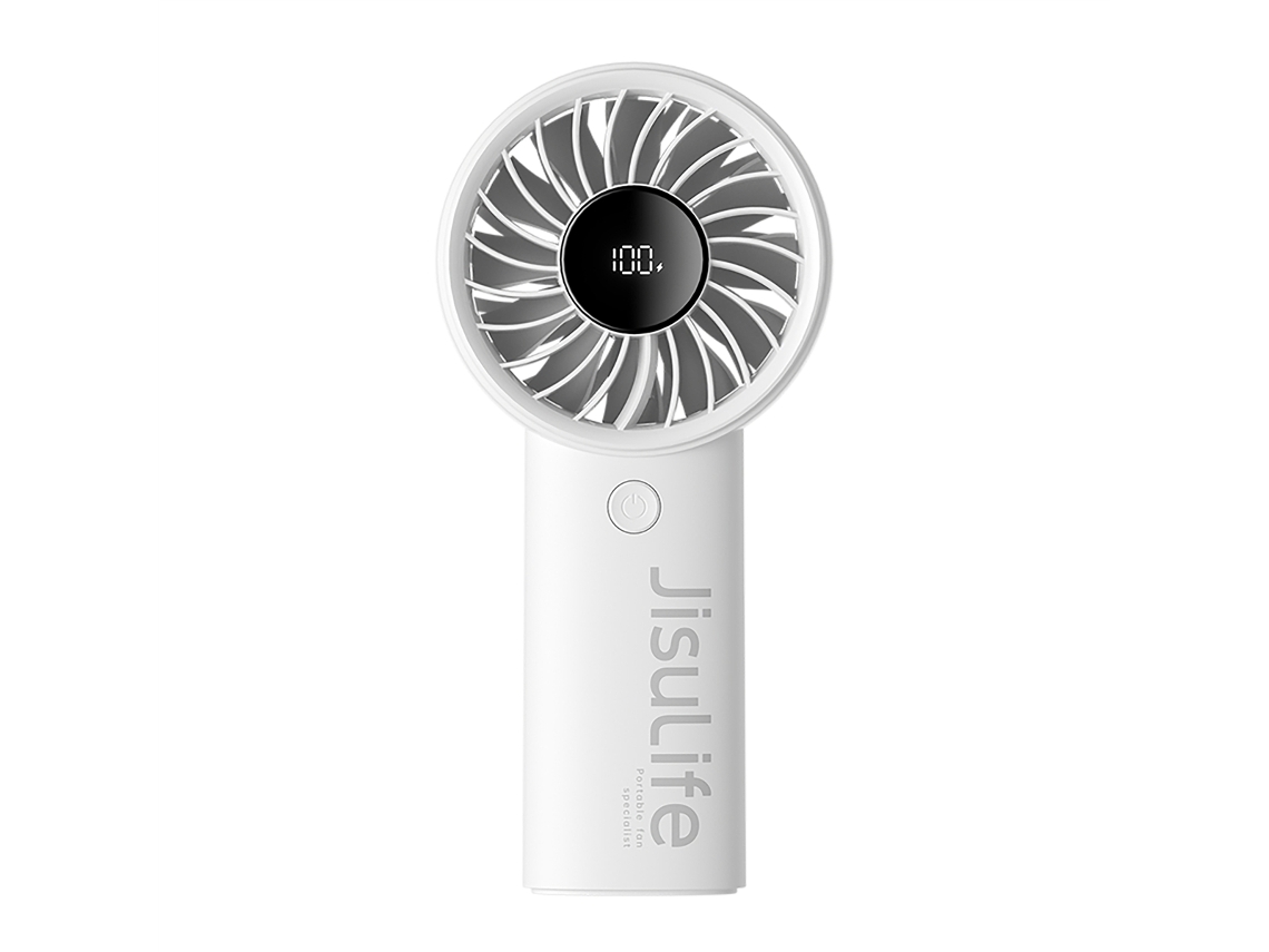 Jisulife, Ventilador Portátil De Mão Fan 4, 3600 Mah, Cinzento Claro