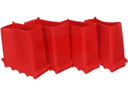 Pacote Com 4, 5, 5 E 2,5 Almofadas Antiderrapantes Vermelhas Para Pés De Escada Dobrável (4, 5, 5, 2,5 Cm)