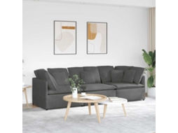 Vidaxl Sofá Modular Com Almofadas Tecido Corduroy Cinzento-escuro