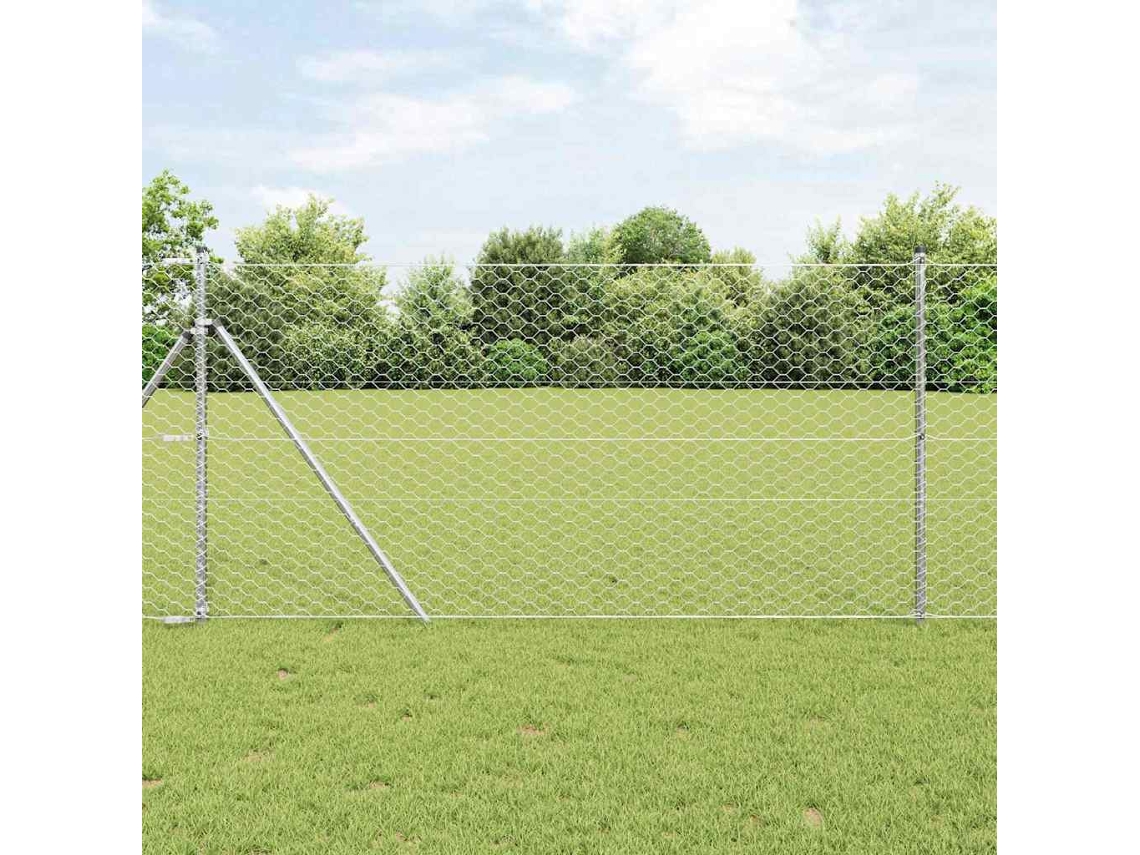 Vidaxl Fixação Para Cerca Hexagonal No Chão 25 X 1,4 M Aço Galvanizado
