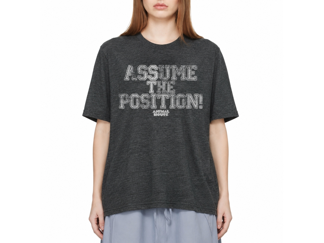 Rockinstone Animal House Movie Position Yourself Heather Black Adult T-shirt Size:m