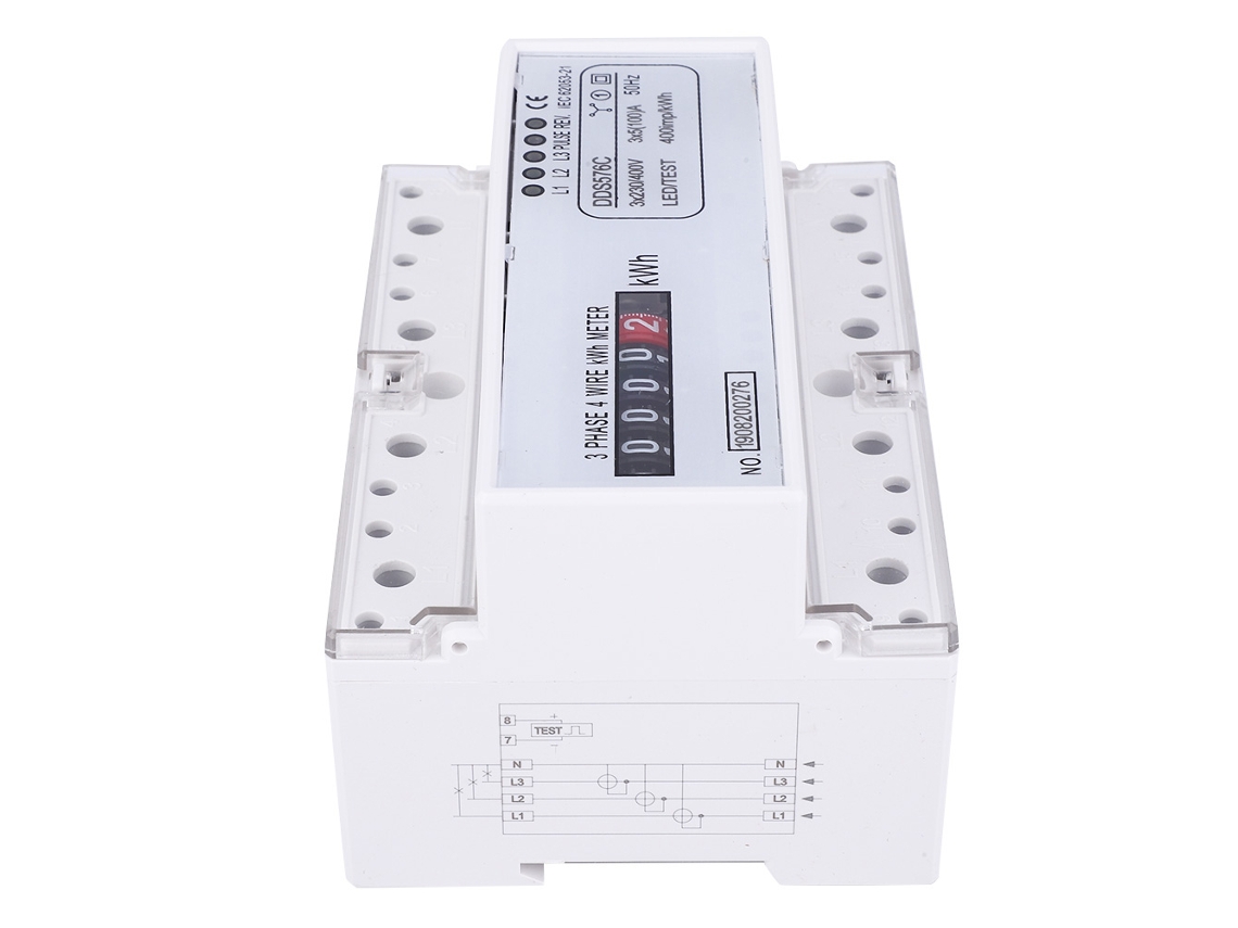 Contador Trifásico Din Rail com Quatro Fios