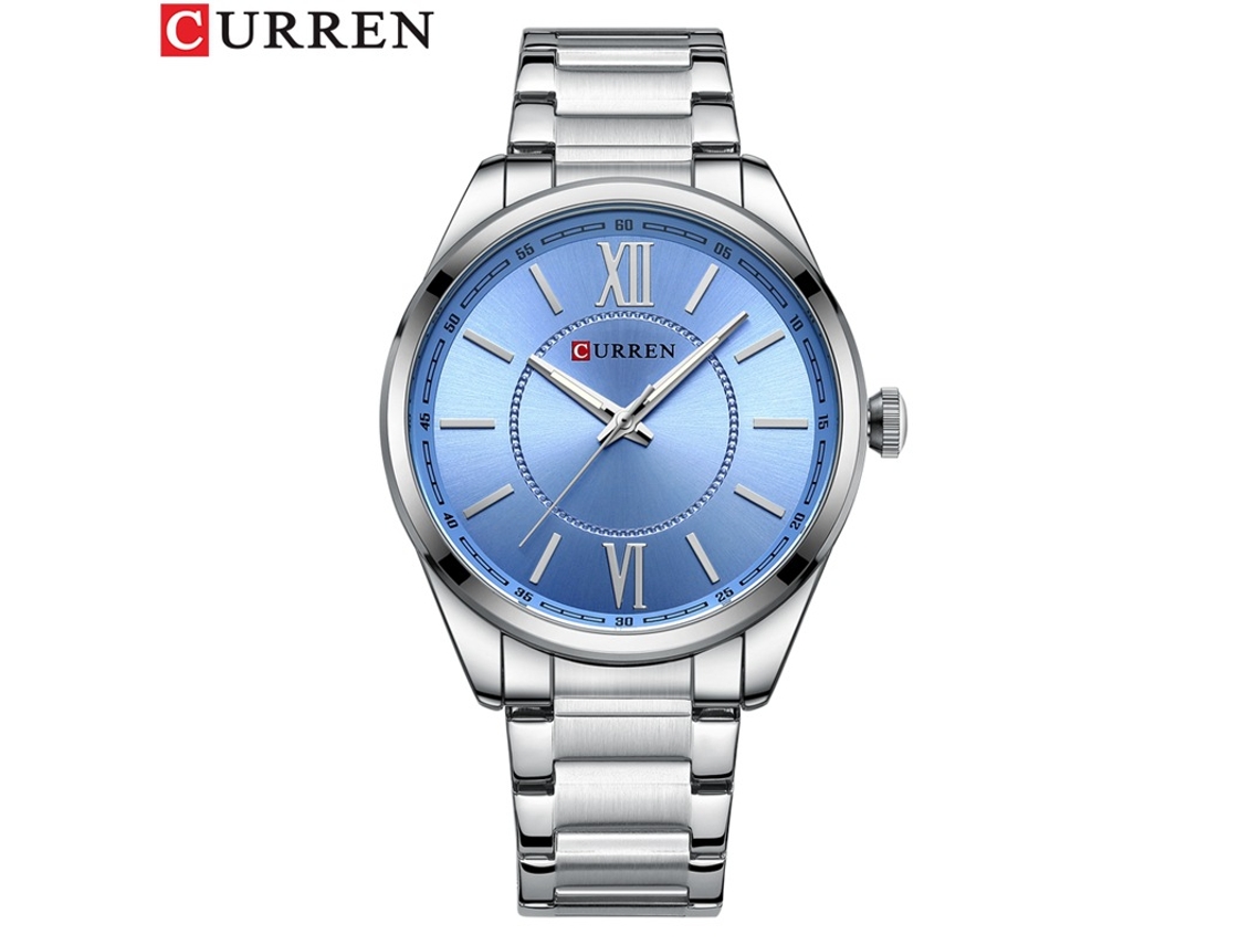 Relógio Masculino MDUG À Prova D'água com Pulseira de Aço, Mostrador Quadrado Grande, Calendário, Movimento de Quartzo (Prata e Preto)