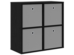 Conjunto 1 Gabinetes De Armazenamento Vidaxl Preto Derivados De Madeira (68,5 X 32 X 67 Cm)