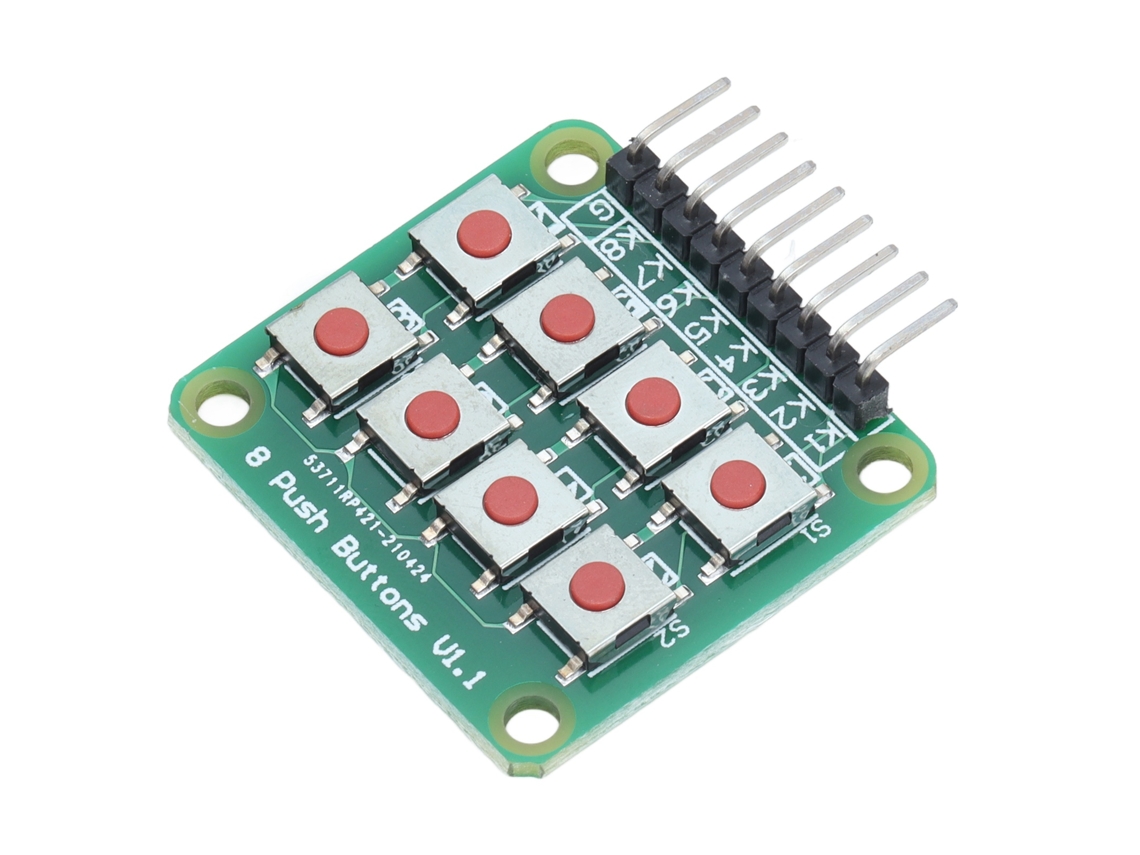 Módulo De Teclado De Botões Matricial 2x4 Com 8 Interruptores Push Para Microcontrolador