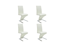 Vidaxl Cadeiras De Jantar 4 Pcs Couro Artificial Branco