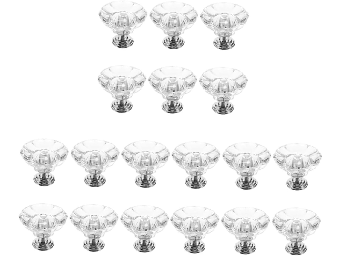 Uonlytech Conjunto De 18-puxadores Cristal Para Gavetas Armários E Portas