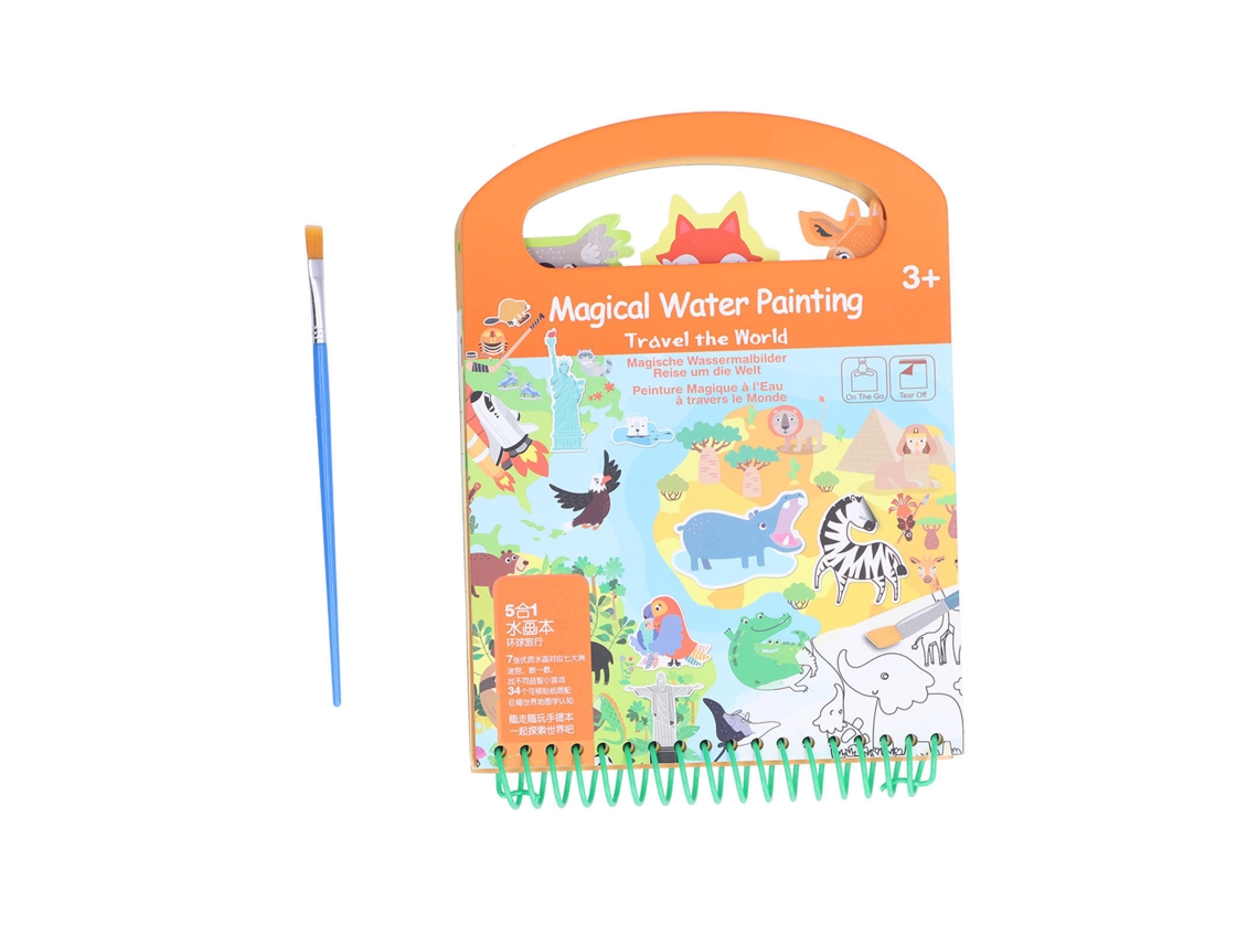 Mali livros de Colorir com Água Portáteis Brincadeiras Educativas para Crianças 3 Anos +